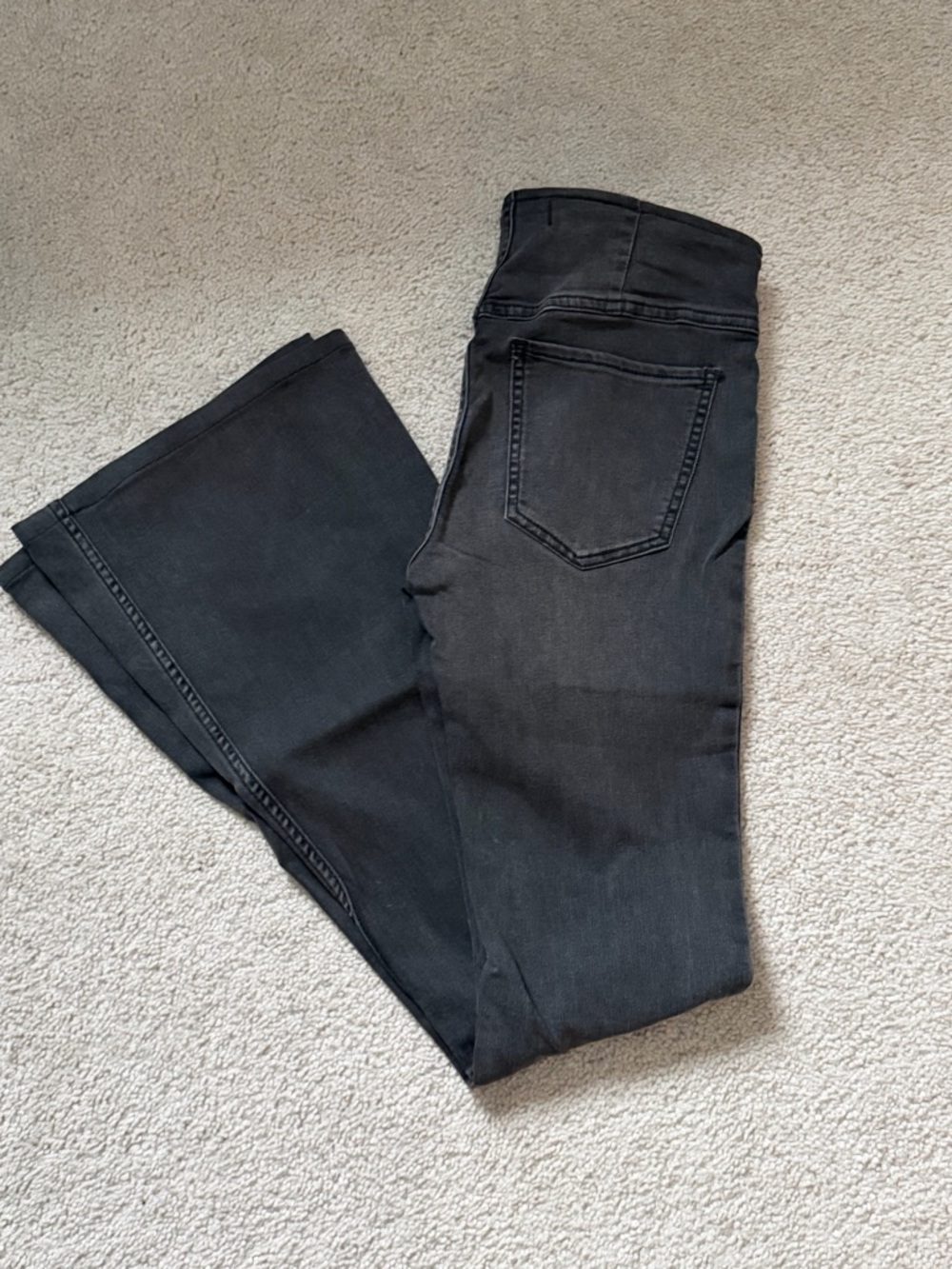 Free People Black High-Rise Wide Leg Jeans